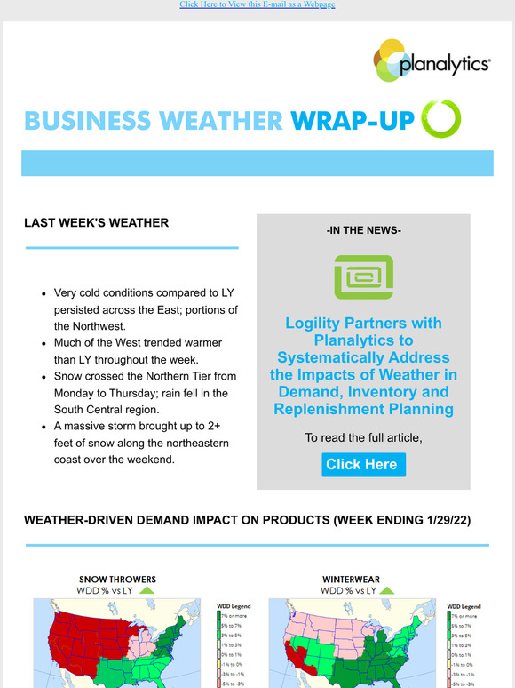 Business Weather Insights from Planalytics