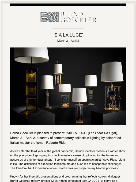OPENING March 2nd | Roberto Rida 'SIA LA LUCE'
