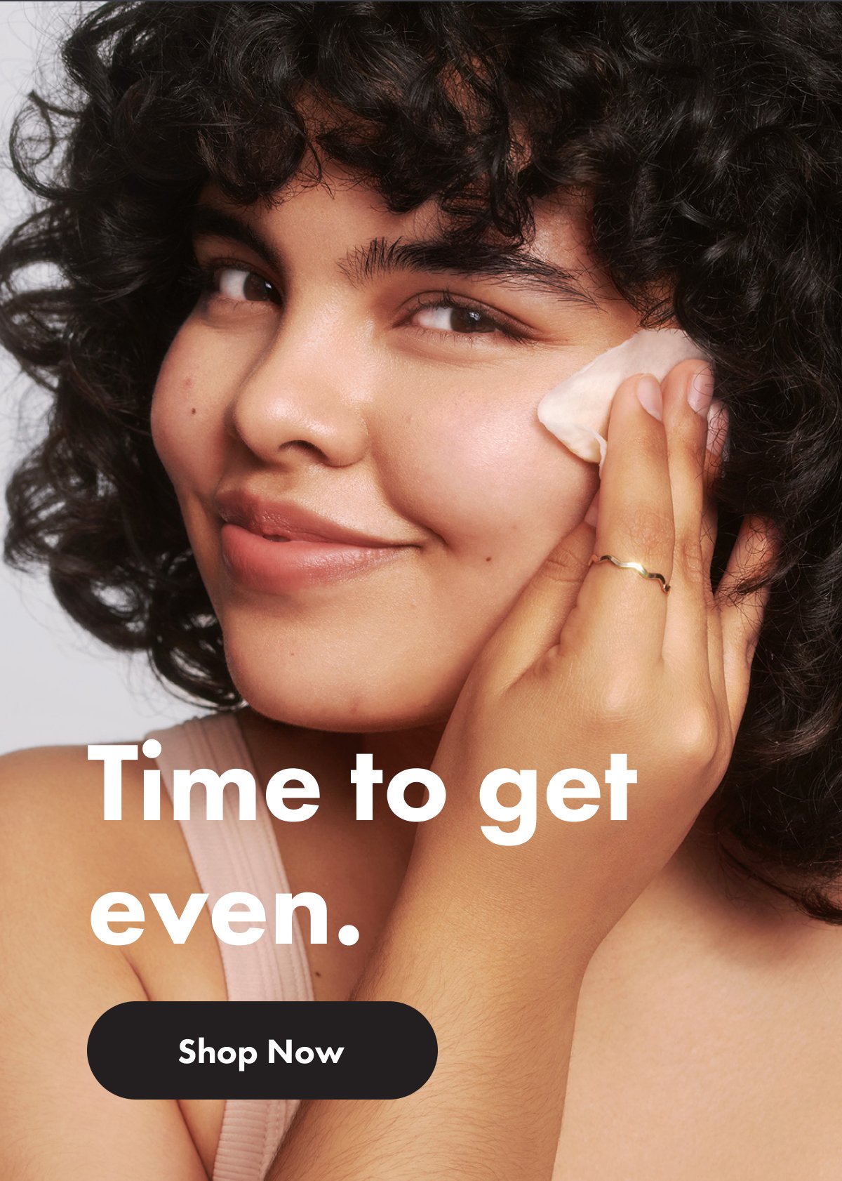 Girl swiping Lightning Swipe across her face. Time to get even. Shop now