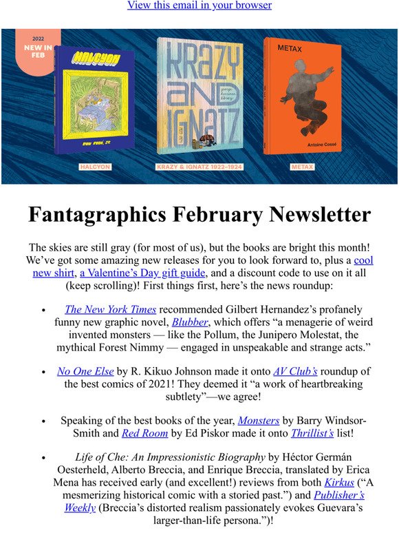 Fantagraphics February Newsletter!