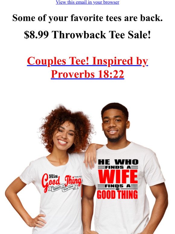 $8.99 Throwback Tee Sale. Don't Miss it!
