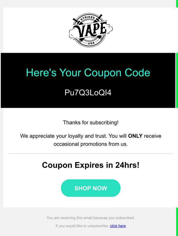 [Expiring Soon] Heres Your Discount Code