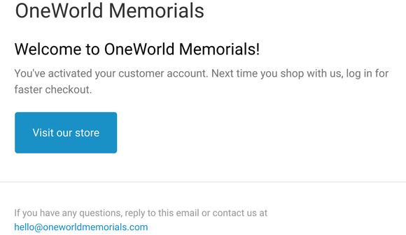 Customer account confirmation