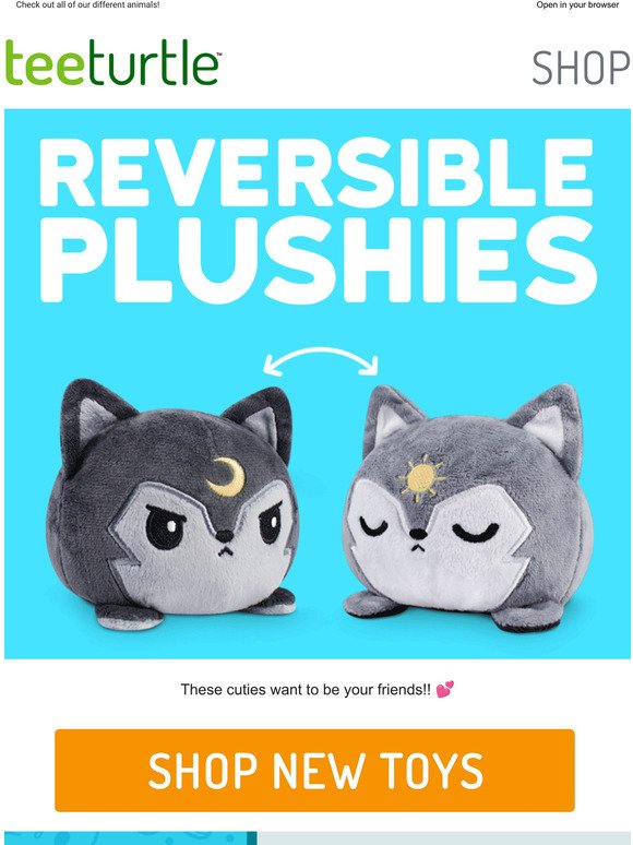 TeeTurtle: NEW Reversible Shiba Inu & Wolf Plushies! | Milled