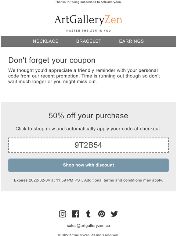 Expiring soon: Don't forget to use your coupon