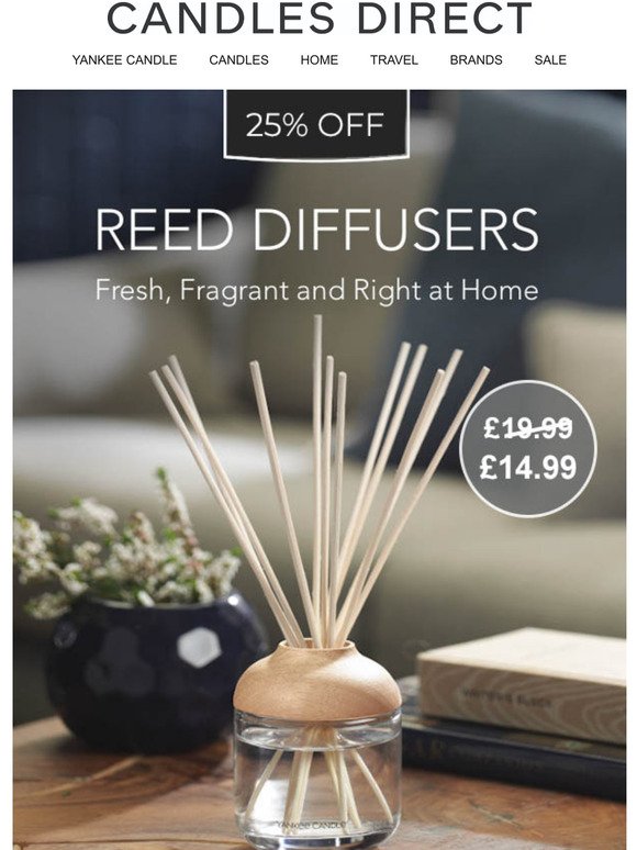 25% OFF Yankee Candle Reed Diffusers