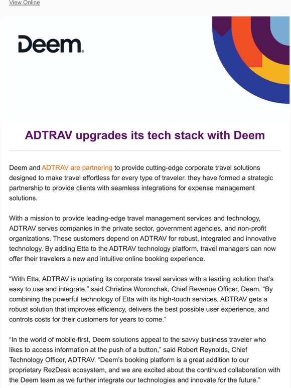 ADTRAV upgrades its tech stack with Deem