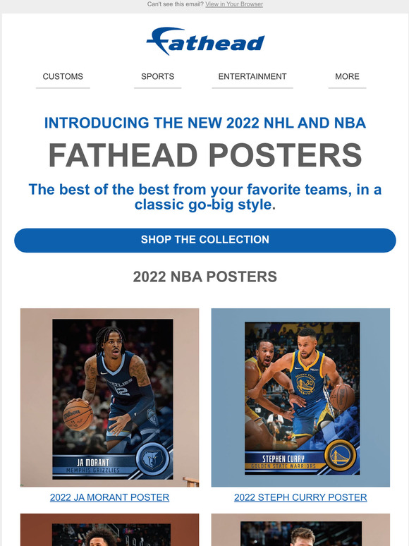Fathead INTRODUCING THE NEW 2022 NHL AND NBA FATHEAD POSTERS Milled
