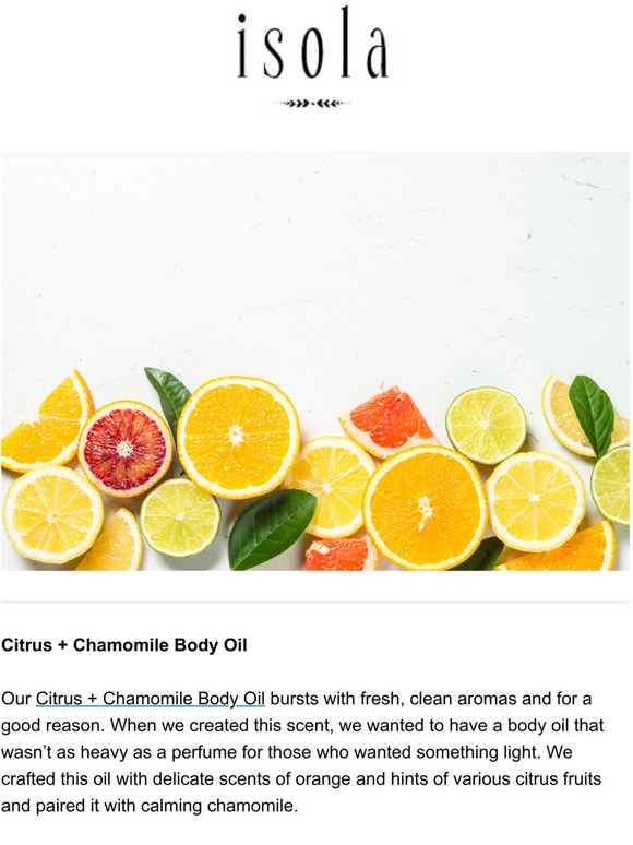 Product Spotlight // Citrus + Chamomile Body Oil