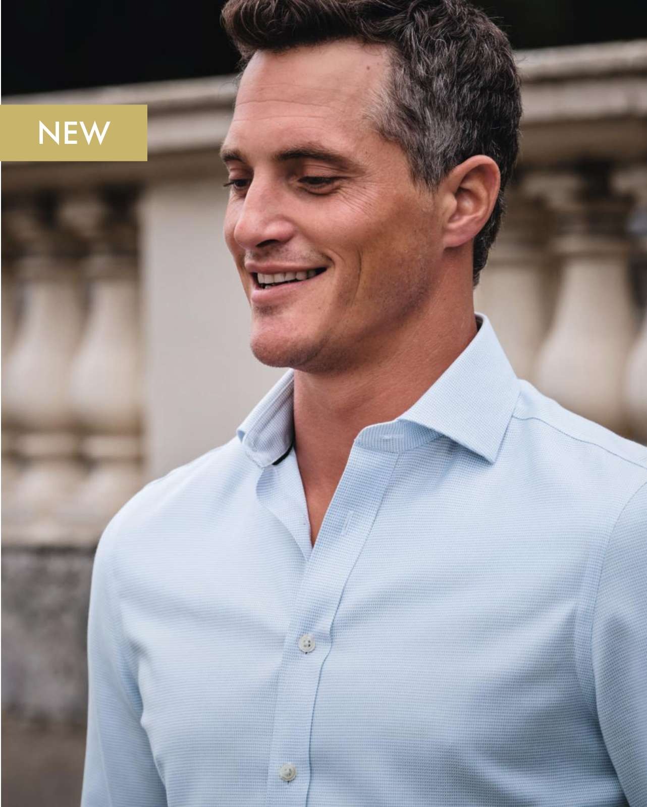 Cutaway Collar Non-Iron Cambridge Weave Shirt - Light Blue