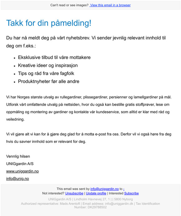 Takk for din pmelding!