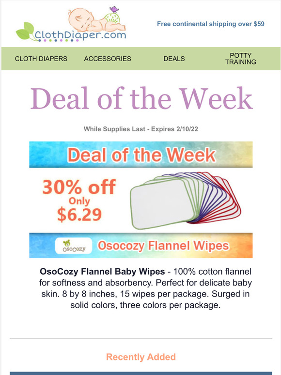 Deal of the Week: 30% Off OsoCozy Flannel Wipes (15 pk)