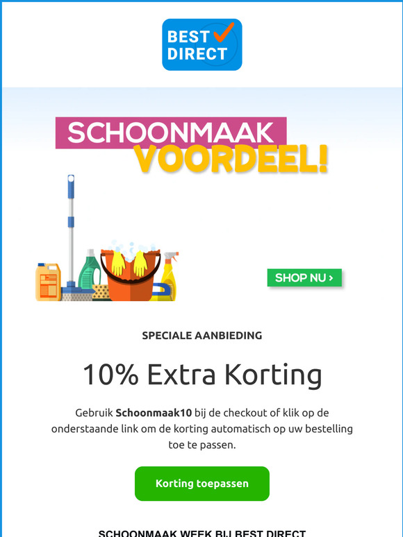 Schoonmaak weken bij Best Direct. Start het jaar goed met een schoon huis