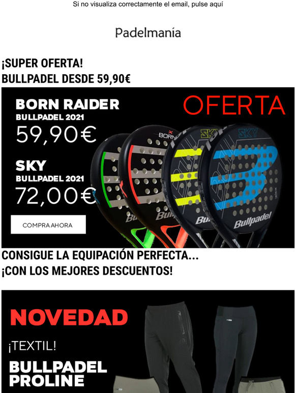 Bullpadel desde 59,90  Aprovecha esta oportunidad!