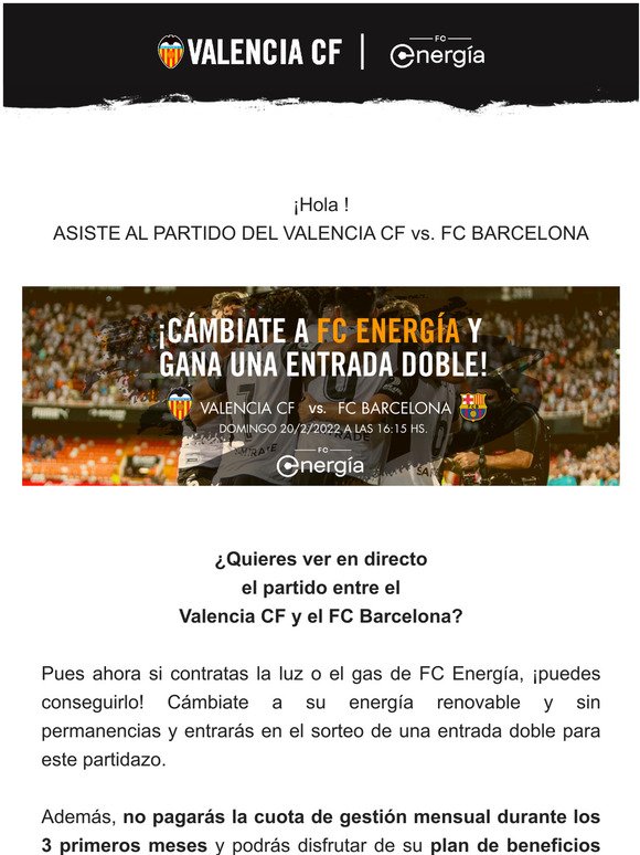 Ven al Valencia CF  vs FC Barcelona , con FC Energa!