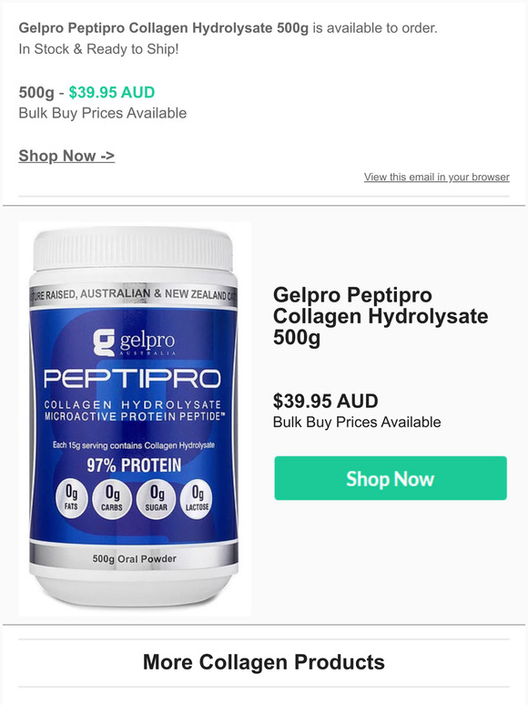 Australian Vitamins Gelpro Peptipro Collagen is now back in stock! Milled