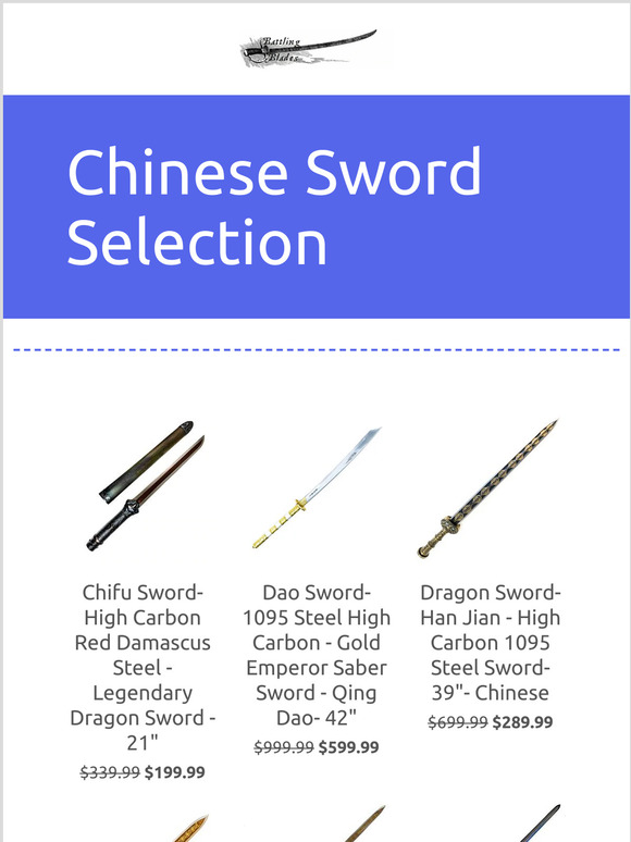 Battling Blades Chinese Swords From Battling Blades Milled