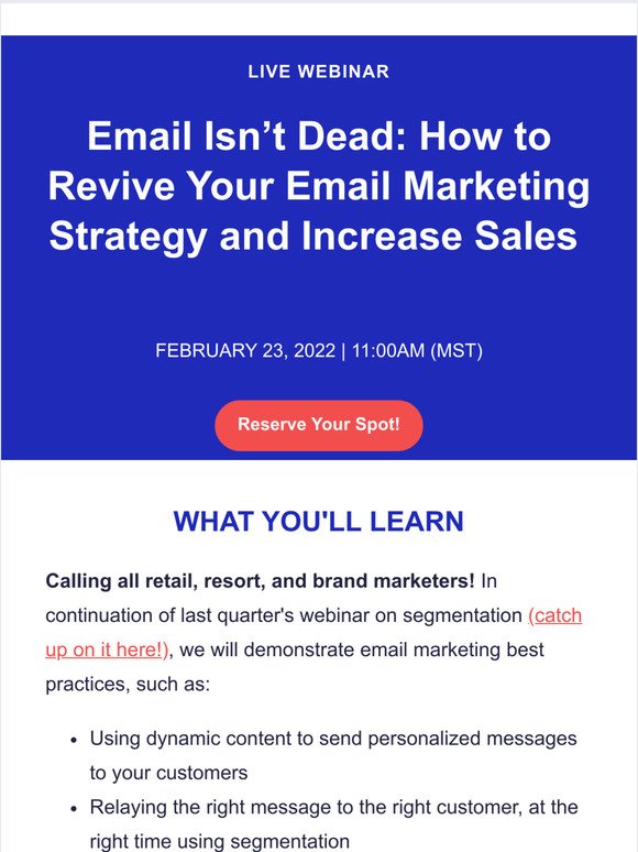 [WEBINAR] Email Isn't Dead: How to Revive Your Email Marketing Strategy
