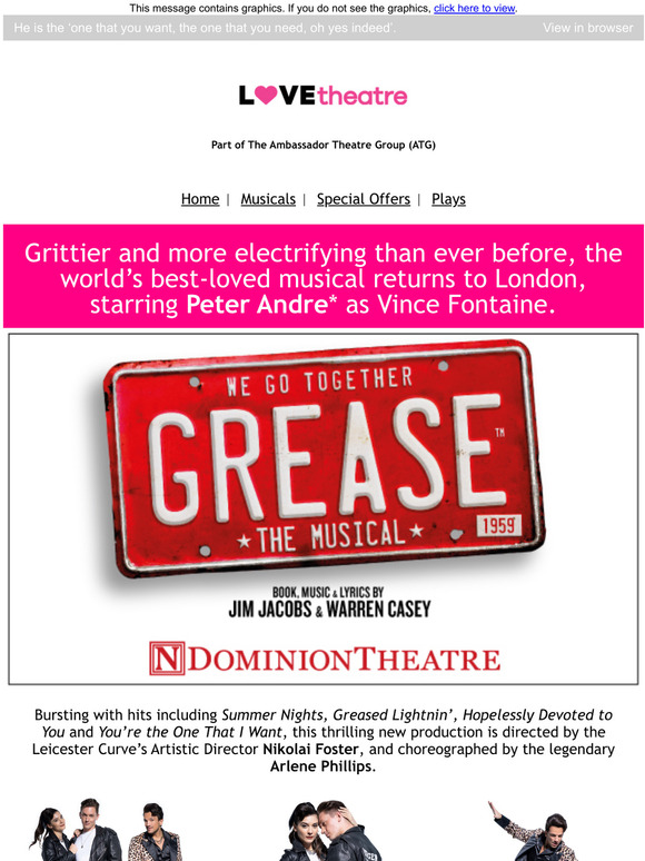LOVEtheatre Peter Andre stars in Grease The Musical this summer! Milled