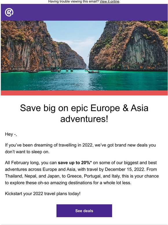 HUGE savings on Europe & Asia tours!