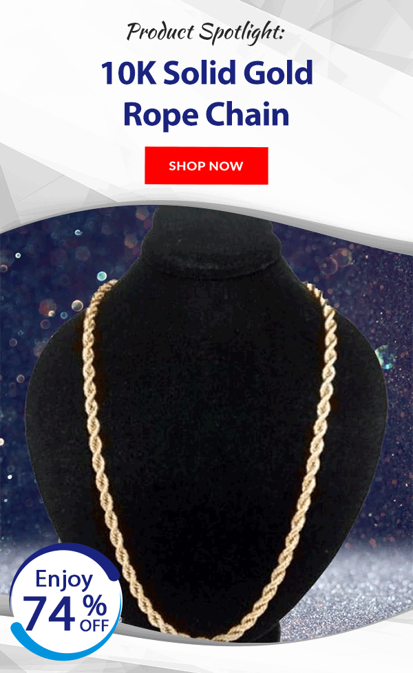 Daily Sale, Inc. 59 10K Solid Gold Rope Chain Milled