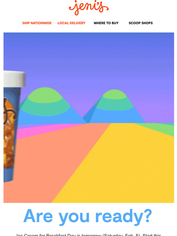 Jeni's Ice Creams Schedule that breakfast ice cream delivery Milled