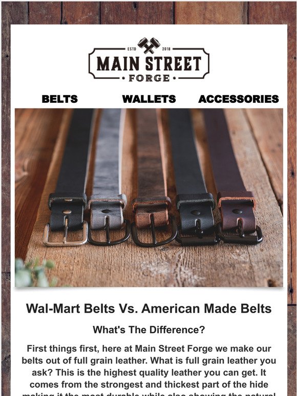 The Outrider Belt | Made in USA | Tan Full Grain Leather Belt for Men | Men's Belt