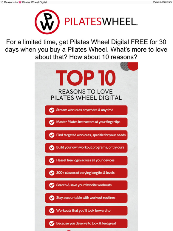 10 Reasons to  Pilates Wheel Digital