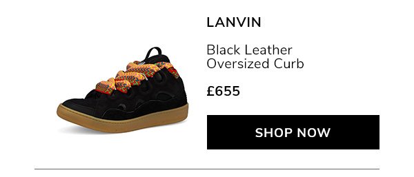 LANVIN Black Leather Oversized Curb Trainers