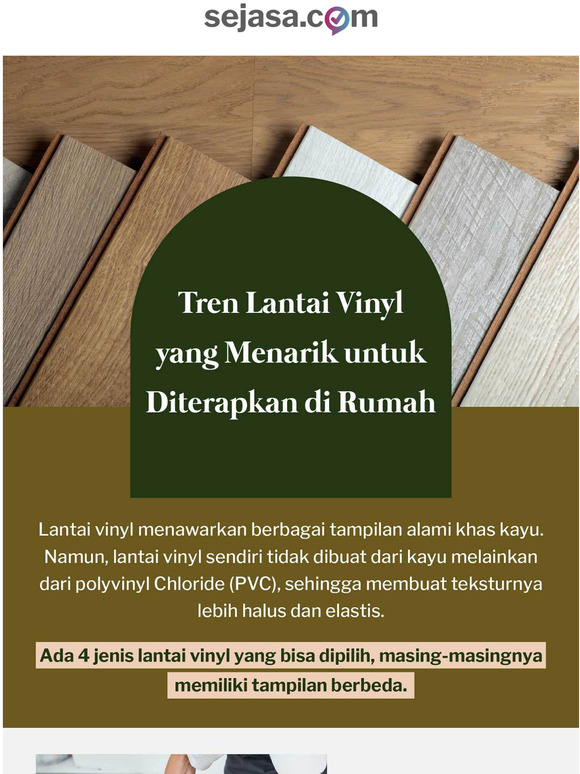 Lantai vinyl ini bikin tampilan rumah menarik, -