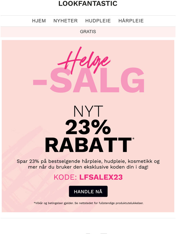 Helgesalg: 23% RABATT i denne e-posten