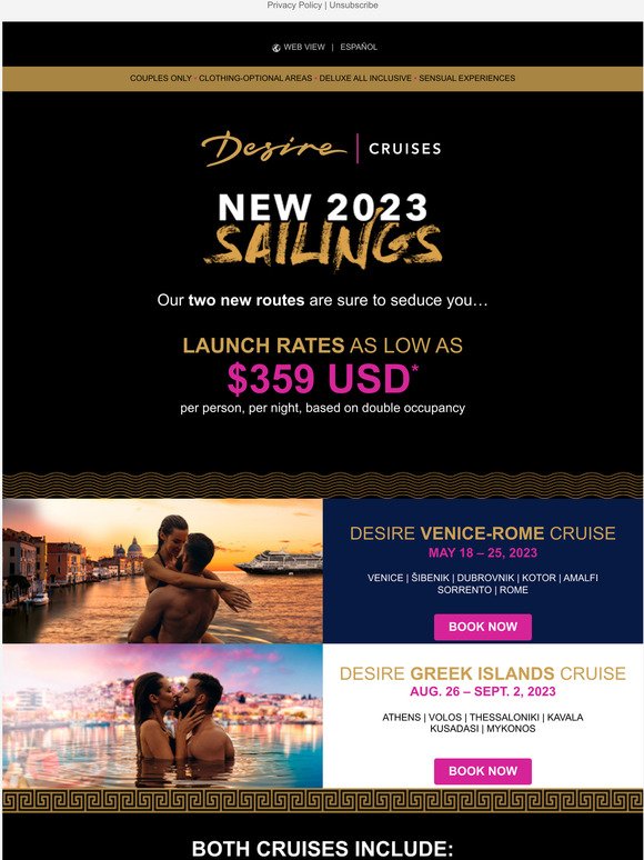 desire cruise promo code