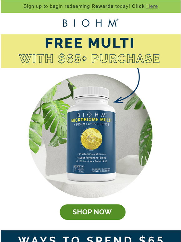 BIOHM: Open to get your FREE Microbiome Multi | Milled