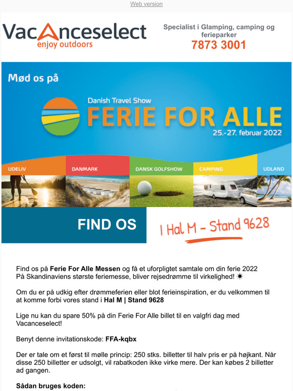 Halv pris til Ferie For Alle 2022
