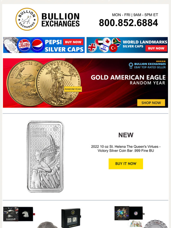 Bullion Exchanges NEW 2022 10 oz Queen's Virtues Victory Silver Coin