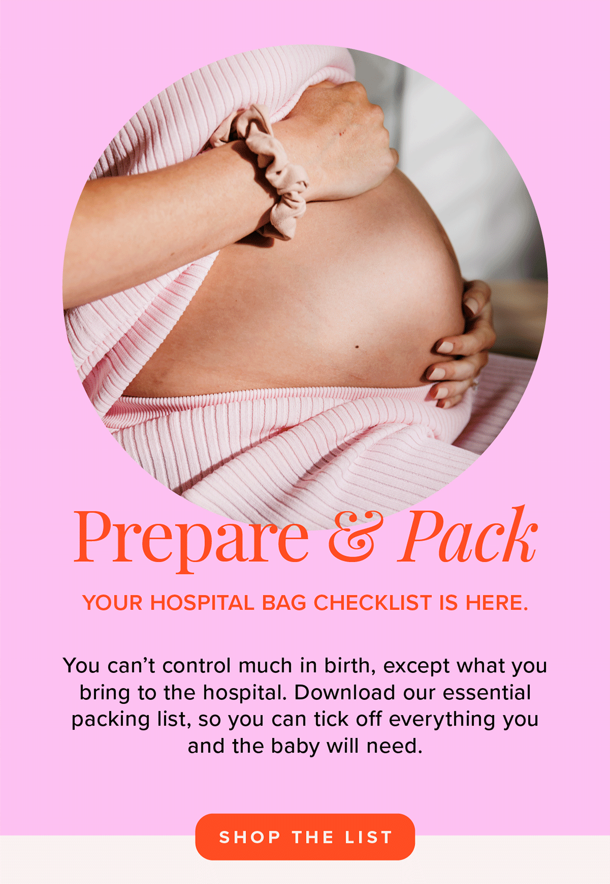the memo Your Hospital Bag Checklist Milled