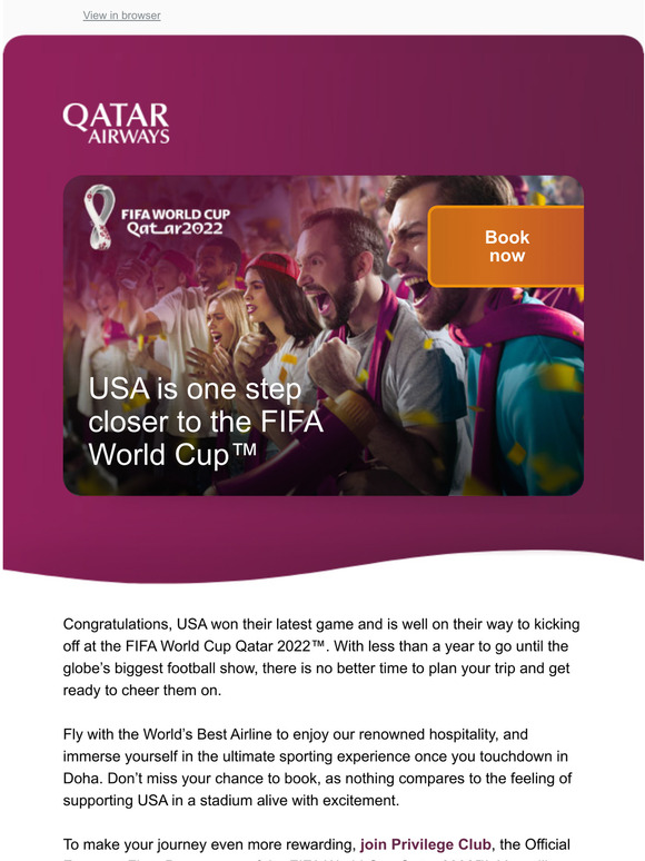 Qatar Airways USA is one step closer to the FIFA World Cup Qatar 2022