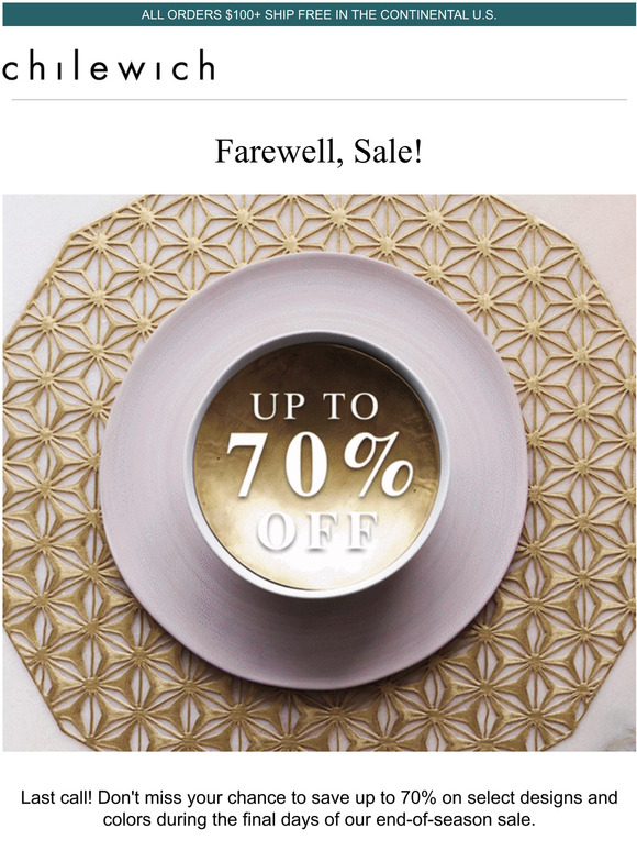 Chilewich So Long, Sale Only Hours Left to Save Big Milled