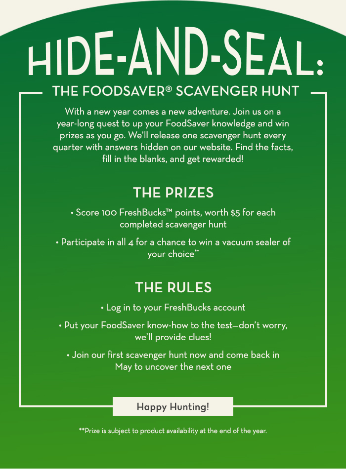 Foodsaver HideandSeal The FoodSaver Scavenger Hunt Is Here Milled