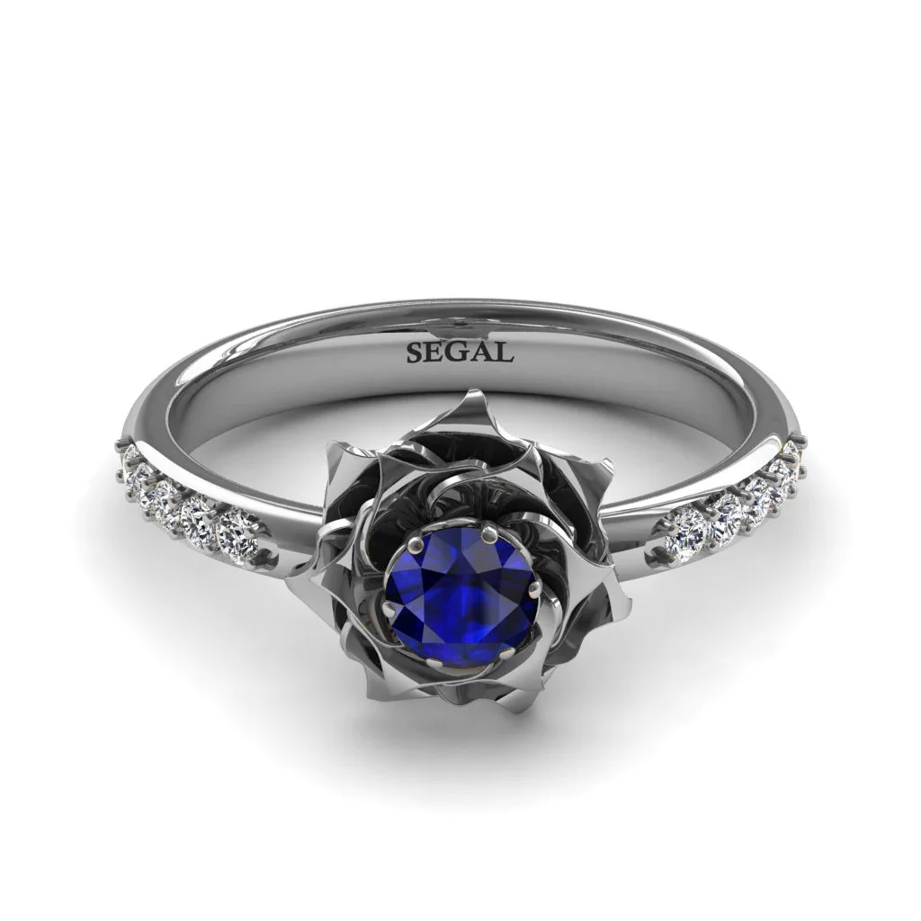 Image of A lady's Rose Blue Topaz Ring- Elena no. 9