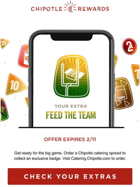 Chipotle FEED THE TEAM Your new Extra is here Milled