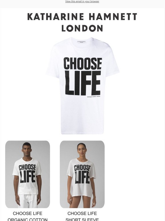 BACK IN STOCK: CHOOSE LIFE T-SHIRT + EXTRA 10% OFF ON SALE