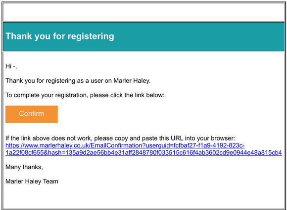 Confirm your registration