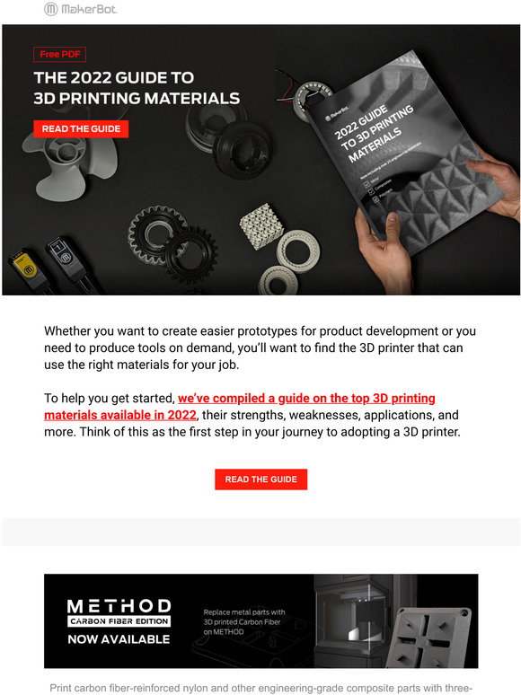 MakerBot: [Download the PDF] The 2022 Guide to 3D Printing Materials ...