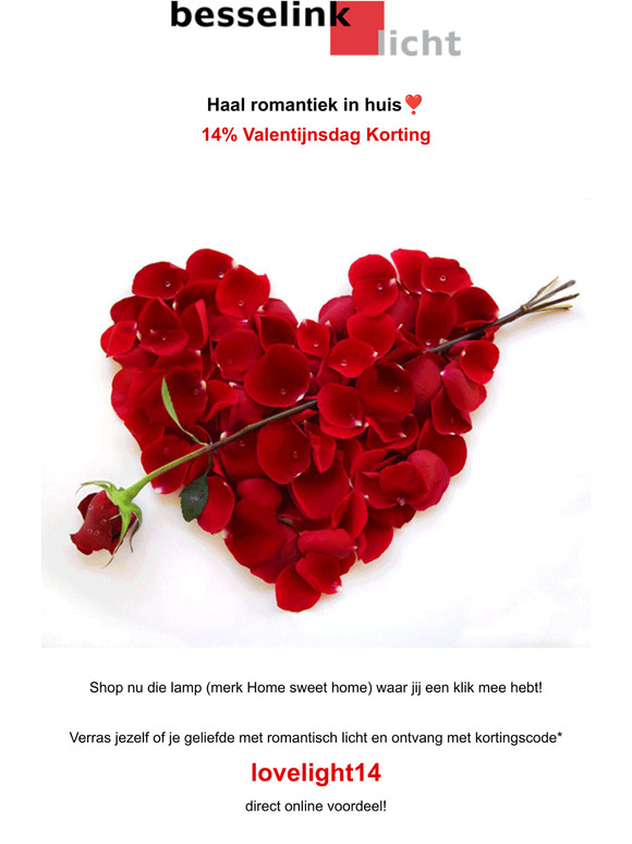  14% Valentijnsdag Korting with Love! 