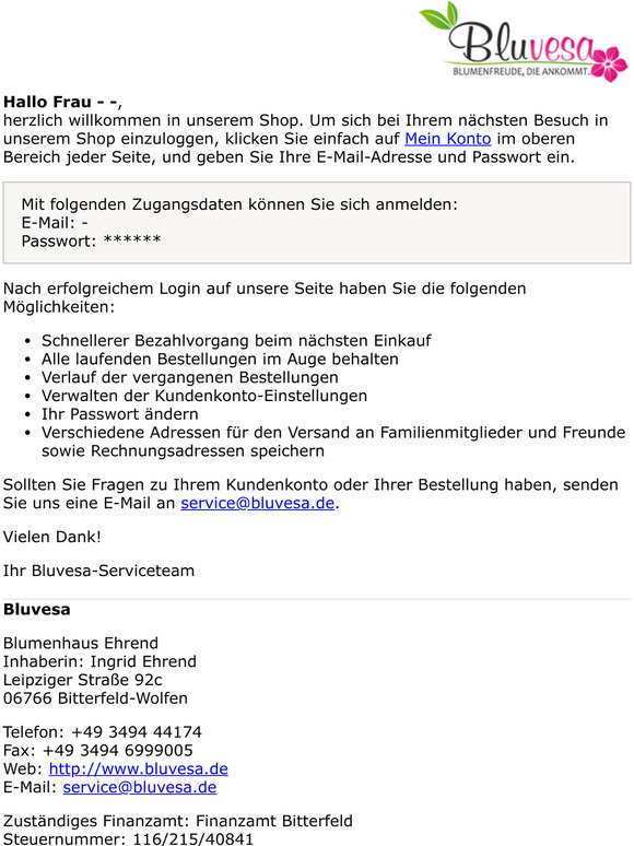 Herzlich Willkommen Frau --