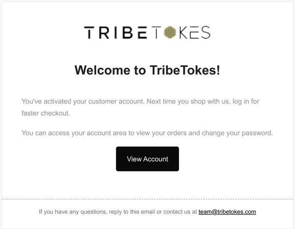 Your TribeTokes account has been created!