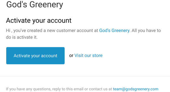 Customer account activation
