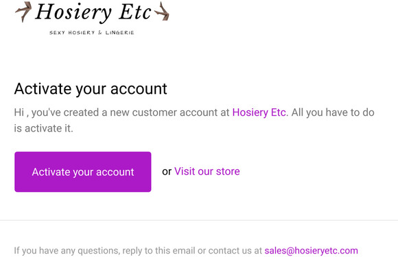 Customer account activation