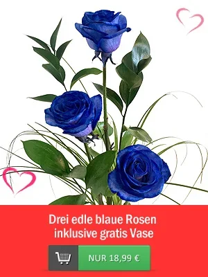 3x blaue Rosen!